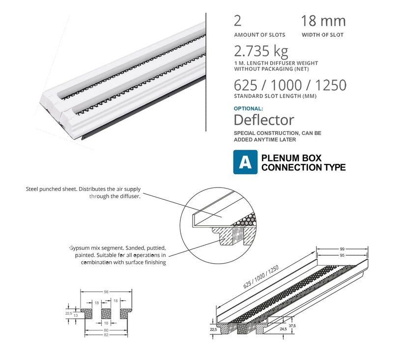 Air Diffusers Gypsum "Linear Slot"