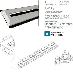 Air Diffusers Gypsum "Performance Linear Slot" with Coanda deflector