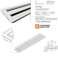 Air Diffusers Gypsum "Performance Linear Slot" with Coanda deflector