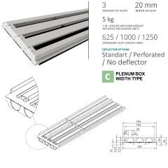 Air Diffusers Gypsum "Performance Linear Slot" with Coanda deflector