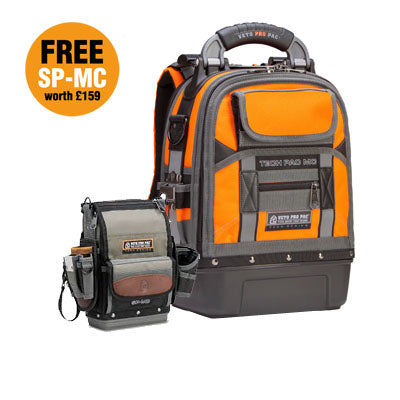 Veto Tech Pac MC Hi-Viz Orange with Free SP-MC Multi Function Tool Pouch, Tool Pocket and Drill Holster