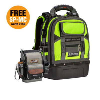 Veto Tech Pac MC Hi-Viz Yellow with Free SP-MC Multi Function Tool Pouch, Tool Pocket and Drill Holster