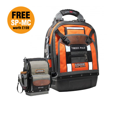 Veto Pro Pac Tech-Pac Hi Viz Orange with Free SP-MC Multi Function Tool Pouch, Tool Pocket and Drill Holster