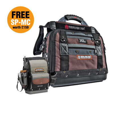 Veto XL Extra Large Compact Tool Bag with Free SP-MC Multi Function Tool Pouch, Tool Pocket and Drill Holster