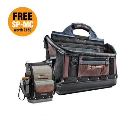 Veto OT-XL Extra Large Open Top Tool Bag with Free SP-MC Multi Function Tool Pouch, Tool Pocket and Drill Holster