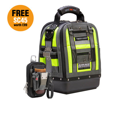 Veto Pro Pac Tech-MCT Hi-Viz Yellow Compact/Tall Tool Bag with Free SC45 Multi Functional Pouch