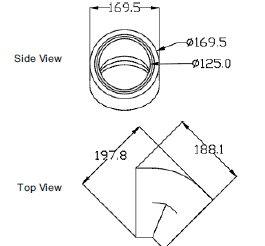 Zehnder GD Round Ducting, Insulated GD8 45 Deg Bend Dia 125 mm