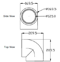 Zehnder GD Round Ducting, Insulated GD8 90 Deg Bend Dia 125 mm