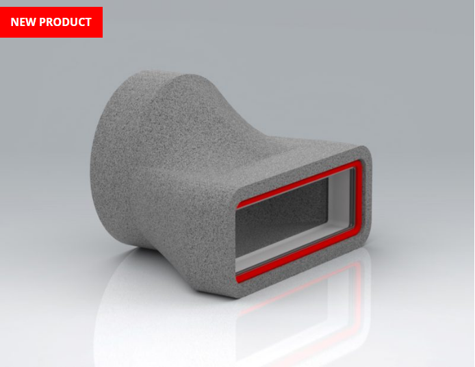 Verplas Sys204: SS Thermal Straight Round 125 to Rectangular Adaptor