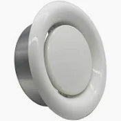 Zehnder 125mm Round White Metal Fire Rated Supply Ceiling Valve